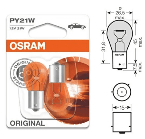 Sinyal Ampülü Sarı 12V-21W