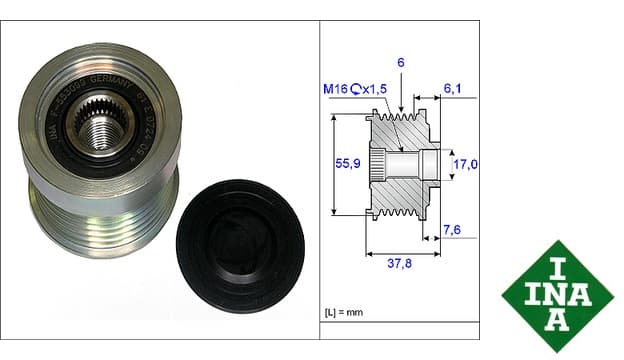 850 S40 V40 S80 V70 XC90 S60 XC70 Alternatör Kasnağı (Alternatör Şarj Rulmanı)