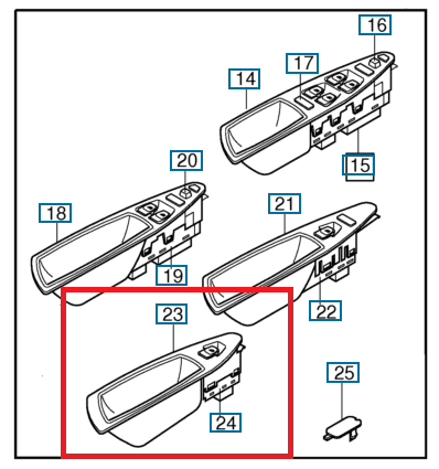 S40 V40 2001-2004 Kapı Pencere Anahtarı Arka