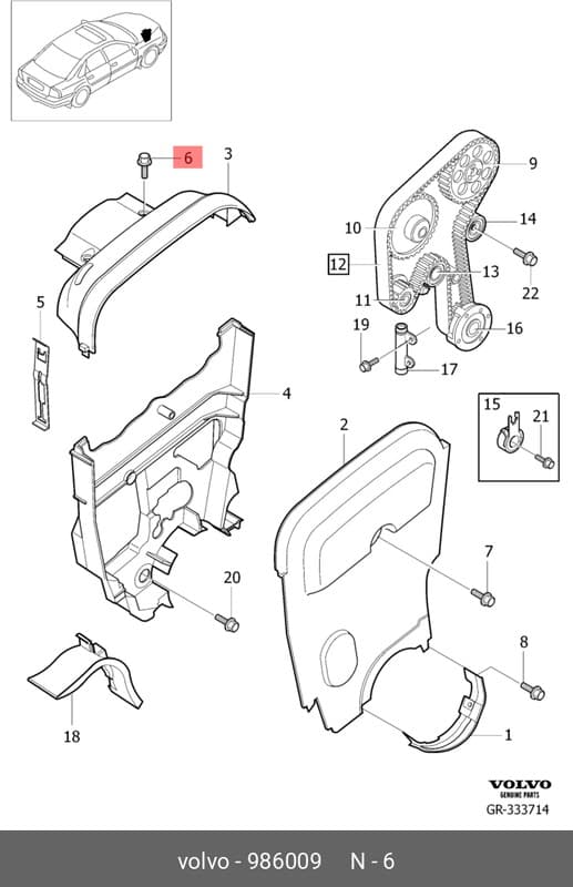 C70 S40 V40 S60 S80 S9 V90 Triger Kapak Civatası