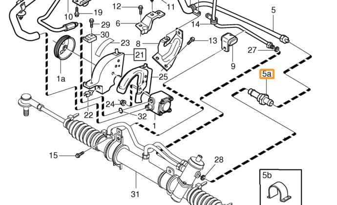 S40 V40 Direksiyon Basınç Hortumu Uç Valfı