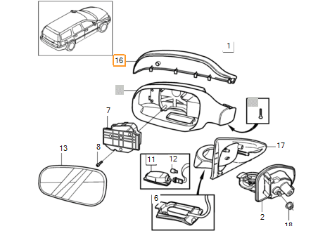 S60 S80 V70 XC70 Sağ Ayna Kapağı Krom Tip