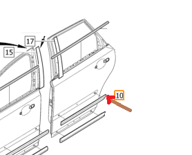 NS40 V50 Kapı Bandı, Sol Arka