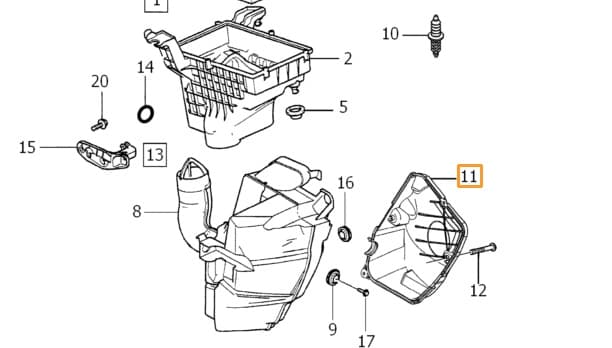 NS40 V50 C30 Resanatör Alt Kapağı 1.6 Dizel
