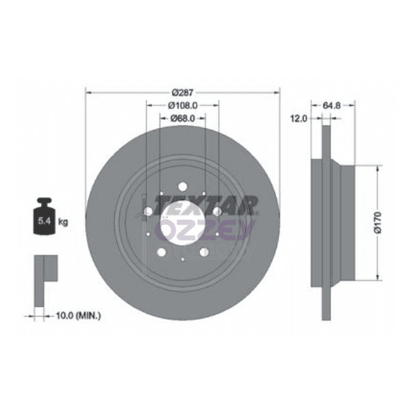 S60 S80 V70 XC70 Arka Fren Diski (288 mm)