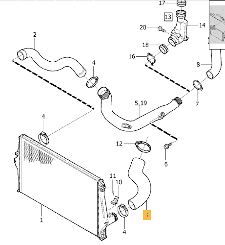 XC90 2003-2014 TURBO(INTERCOOLER) HORTUMU SOL TARAF SİLİKONLU TİP
