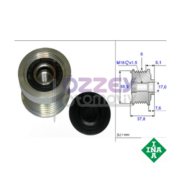 S80 V70 XC90 S60 XC70 Alternatör Şarj Rulmanı (Alternatör Kasnağı) 5 Silindir için