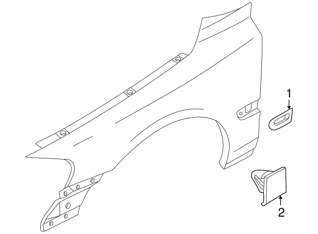 S60 -2009 V70 2001-2007 Çamurluk Trim Çıtası Ön Sağ